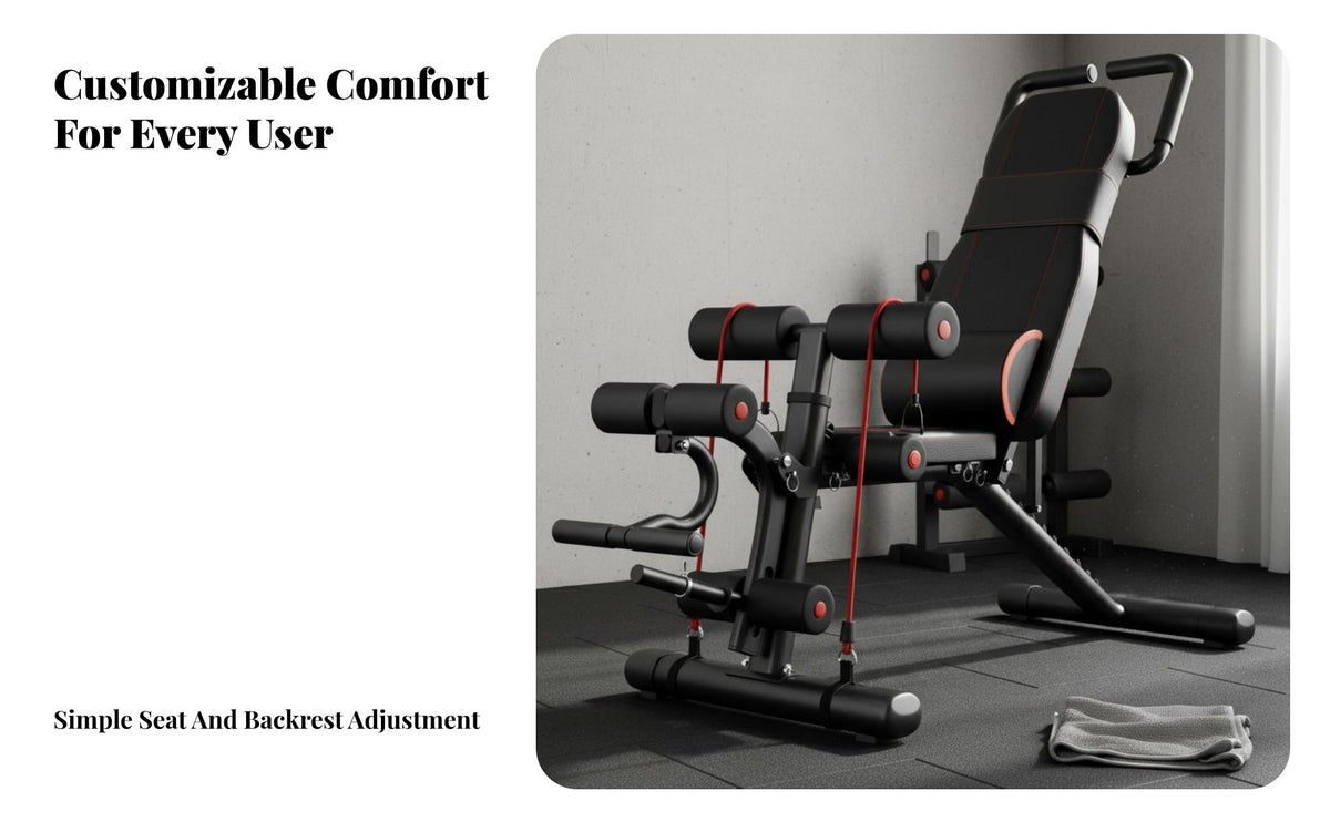 Heavy-Duty Steel Frame Adjustable Weight Bench Thick Padded Cushion Multi-Purpose Workout Bench High-Density Foam Padding Non-Slip Feet for Men, Beginners