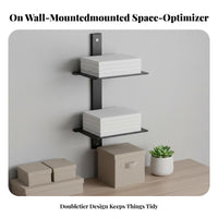 2-Tier Design Hovering Bookshelf Space-Saving Invisible Bookshelf Multi-Purpose Wall Shelf Multifunctional for Students, Homeowners, Interior Decorators, Study Room, Bedroom, Library