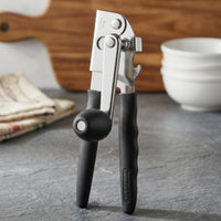Stainless Steel Can Opener with Turn Knob and Bottle Opener Compact Kitchen Tool Heavy Duty for Camping, Dorm Rooms