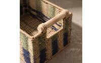 Woven Paper Rope Storage Basket Handmade Storage Basket with Handles Sturdy for Countertop, Kitchen