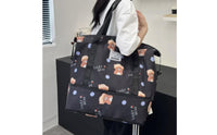Large Capacity Tote Bag with Trolley Sleeve Printed Carry on Tote with Trolley Sleeve Oversized Long-Lasting for Weekend Trips, Gym