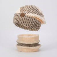 Scarf and Beanie Hat Gift Set for Women and Girls with Fleece Lined Ear Protection, Knitted Winter and Ladies