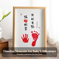 Handprint and Footprint Frame Kit Commemorative Gift Infant Handprint Footprint Frame Wall Hanging for Newborns, New Parents, 100-Day Celebration