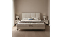 Modern Leather Bed Frame Light Luxury Minimalist Double Bed Sturdy Slat Support for Couples, Small Apartment, Guest Room