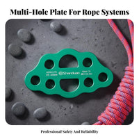Even Force Distribution 8-Hole Anchor Plate High-Strength Aluminum Alloy Climbing Rope Divider Lightweight Multi-Anchor Rigging Plate Long-Lasting for Rock Climbers, Mountaineers, Arborists, Mountaineering, Work at Height, Rescue Operations, Caving
