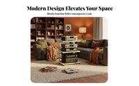 With Wheels Multi-Tier Amplifier Stand Stable and Long-Lasting Audio System Equipment Rack Simple Modern Design Mobile Stereo Component Shelf Space-Saving for Audiophiles, Living Room, Study, Bedroom