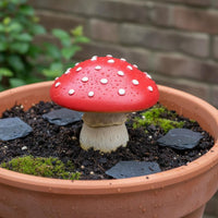 3 Pieces Realistic Look Luminous Fungus Set Resin Material Red Fungus Decoration for Potted Plants, Terrarium