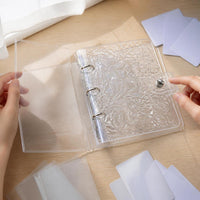 Crystal Clear 3-Inch Mini Photo Card Album with Wavy Design, Loose-Leaf Collector for Kpop Photocards