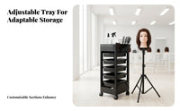 5-Drawer Rolling Hairprofessional Trolley Effortless Casters 5-Drawer Hairhairprofessional Trolley Space-Saving Design Salon Station