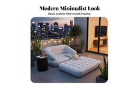 Quick Inflation and Deflation Double transformable Air Bed Indoor & Outdoor Use Flocked Air Lounger long-lasting Inflatable Sofa Ergonomic Design for Travelers, Campers, Families, Travel, Guest Room, spineyard