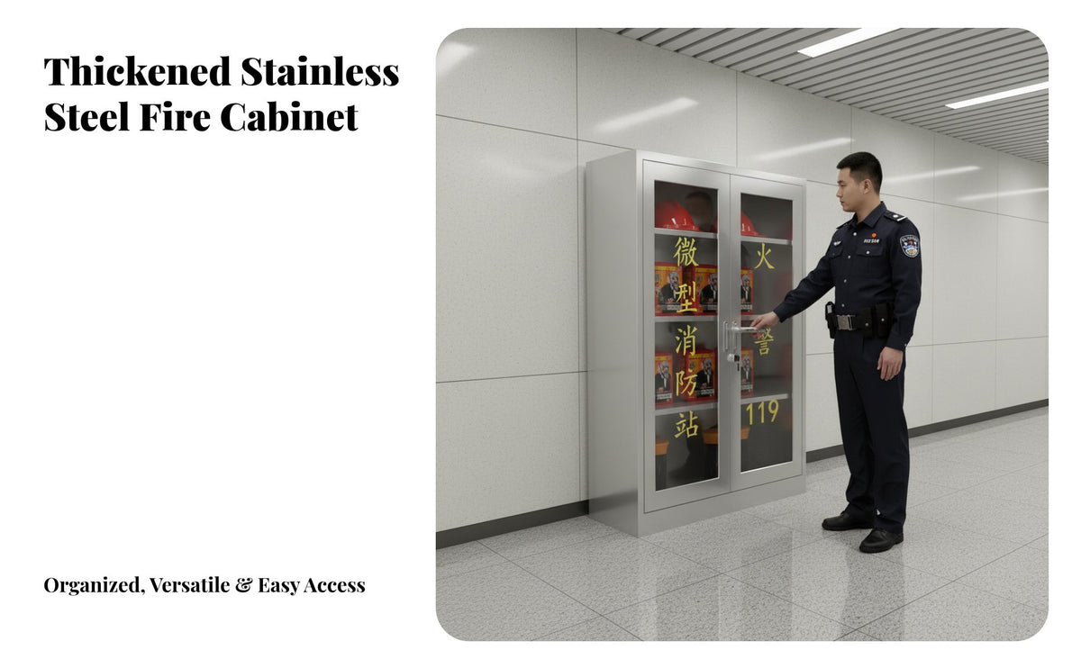 Fire Equipment Storage Cabinet Heavy-Duty Construction Micro Fire Station Cabinet Lockable for Officers, Factories, Warehouses, Industrial Site
