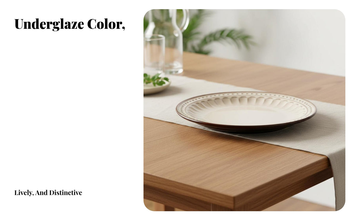 Ceramic Dinnerware Set, European Vintage Embossed Plates & Bowls, Luxury Underglaze Tableware