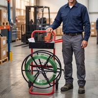 Strapping Dispenser Cart Wheeled Strapping Cart with Tool Tray Packing Strap Dispenser for packer