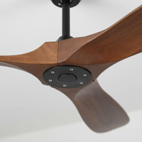 60 Inch Overhead Fan Light Modern Nordic Style Walnut Wood Overhead Fan Inverter Motor for Dining Room