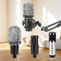 Audio Input Device Wind Muff Windproof Furry Mic Cover Noise Reduction Deadcat Audio Input Device Windscreen for Podcasters, Live Live Broadcasting