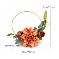 Artificial Flower Hoop Wreath Round Floral Hoop Wreath Lifelike for Home Decor