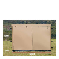 Skirted Double Layer Side Panel Hanging Loops Tent Side Curtain Fastening Straps Canopy Sidewall Reinforced Bottom Border