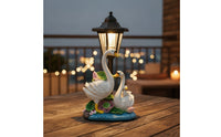 Solar Lantern with Swan Base Decorative Solar Swan Garden Statue Outdoor Light with Lantern Waterproof for Gardeners, Yard