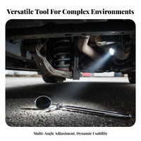 Inspection Mirror Folding Design Extendable Lighted Mirror Versatile Hand Tool for Mechanics, Hard-to-Reach Areas, Machine Maintenance