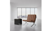 Designer Look Century-Century Modern Pavilion Chair Minimalist Design Armless Chair with Chrome Frame Fully Assembled for Living Room, Office, Reception Area