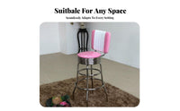 Backrest Support Retro Diner Stool With Footrest Counter Chair Padded Seat Commercial Seating Upholstered Cushion for Bar Owners, Homeowners, Adults, Restaurant, Cafe, Kitchen Island, Dining Room