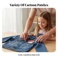 12 Pieces Cartoon Embroidery Sew-on Easy to Apply Cartoon Sewing Embroidery Applique Es Washable Sew-on Clothing Applique for Parents, Crafting