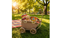 Foldable Pull Cart Padded Grip Foldable Wagon Metal Frame Transport Gear