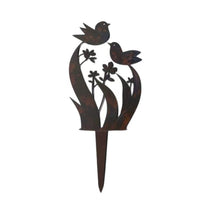 Nature Themed Bird and Wildflower Stake Outdoor Use Bird and Flower Garden Stake Long-Lasting Rustic Garden Art Easy to Install
