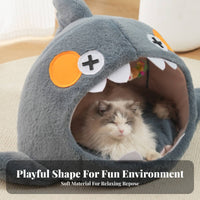 Machine Washable Warm Dog Kennel Removable Cushion Enclosed Cat Sleeping Nest Spacious Interior for Cats, Kittens, Indoor, Living Room, Home