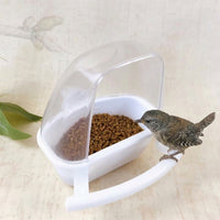 Spill Resistant Cup Avian Water Feeder, Automatic Budgie Water Dispenser for Wire Cages, Dual Food Reservoir with Transparent Lid, 10x6x11cm