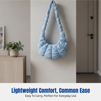 Airy Bag, Wrinkled Shoulder Bag, Large Capacity, Lightweight, Relaxed Dumpling Bag for Women