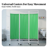 Mobile with Wheels Wheeled Medical Screen Foldable Design Folding Medical Partition Privacy Protection Room Divider Lockable Casters for Beauticians, Healthcare Professionals, Hospital, Clinics, Doctor's Offices