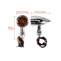 2 Pieces Aluminum Alloy Housing Turn Indicator 12V Retro Turn Indicator Light Motorcycle LED Blinker for Custom Bike Builders
