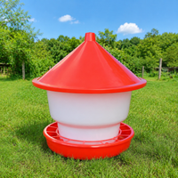2 Pack Chicken Feeder, Thickened Rainproof Feed Bucket for Poultry, Hanging & Floor-Standing Chick Feeder