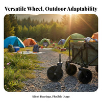 Camping Cart Wheel Black Replacement Wheel Hardware for Yard Working