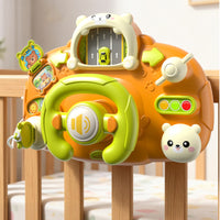 Musical Steering Wheel Toy Fixing Straps Interactive Steering Wheel Toy Plastic