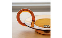 Stable Wide Base Amber Glass Incense Tray with Handle Good-Looking and Practical Incense Stick Burner Dish 9-Hole Insert Accessory for Indoor, Mindfulness Practice Studio, Meditation Room