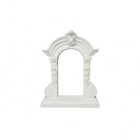 Gothic Design Dollhouse Miniature Arched Window Molded Frame Decorative Window Prop Floral Relief Arched Scene Display
