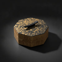 Solid Wood Box with Handle Modern Luxury Wooden Storage Box Vintage Influenced for Coffee Table, Desktop