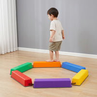 Kids' Balance Beam Set, 6-piece Coordination Toy with 4 Flat and 2 Slanted Planks, Non-slip Balance Beams for Kindergarten and Garden