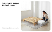 Double-Use Pull-out Slatted Bed Frame Multi-Functional Pull-out Trundle Frame Space-Saving Design Convertible Furniture Sturdy Construction for Apartment Dwellers, Students, Homeowners, Small Areas, Living Room, Bedroom