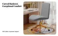 Gold-Tone Base Upholstered Shellsupport Caster Chair Nordic design rotating Seat effortless Rolling Casters Office Seating Adjustable Height for Students, Teens, Women, Dorm Room, Study, Bedroom