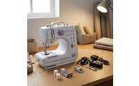 Built-in Handle Electric Sewing Machine Stitch Selection Buttons Compact Sewing Machine Tabletop Portable