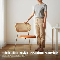 Ergonomic Backrest Rattan Back Dining Chair Sturdy and Long-Lasting Mid-Century Modern-Century Modern Dining Chair Versatile Design for Restaurant Owners, Interior Designers, Homeowners, Cafe, Living Room