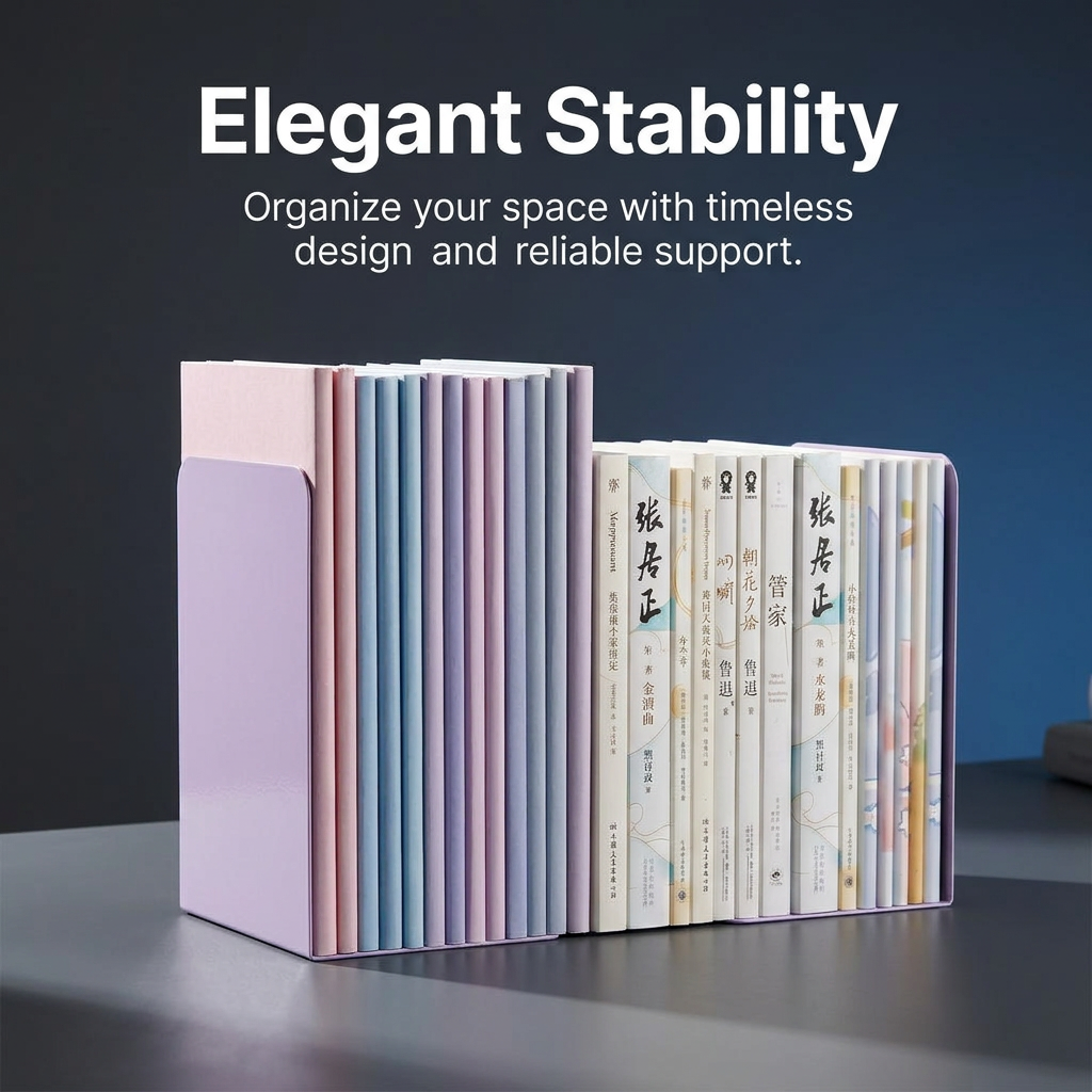 Adjustable Metal Bookends for Study Table, Book Ends for Shelves, Support and Dividers for Professionals, Desktop Holder