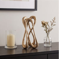 Abstract Sculpture with Curved Loop Modern Tabletop Sculpture with Curved Loop Textured Tabletop Ornament for Bookshelf