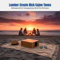 Cajon Drum, Square Hand Drum, Portable Wooden Percussion, Travel-Friendly, Multiple Styles