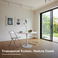 Foldable Design Transparent Folding Chair Space-Saving Acrylic Folding Chair Easy to Clean Modern Armless Event Seat No Assembly Required for Makeup Enthusiasts, Apartment Dwellers, Small Areas, Bedroom, Living Room, Balcony