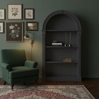 Multi-Functional Arched Top Display Rack Sturdy and Long-Lasting Arched Top Bookcase Easy Assembly French Design Display Shelf for Living Room, Entryway, Home Office, Bedroom