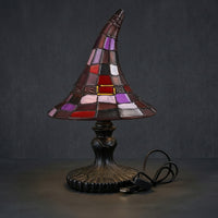 Halloween Stained Glass Witch Hat Lamp Witchy Witch Hat Lamp Witchcore Compact for Bedside Table, Reading Corner